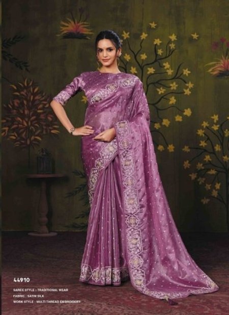 Pink Colour Norita 44900 Rooh By Mahotsav Satin Silk Sequence Work Designer Saree 44910